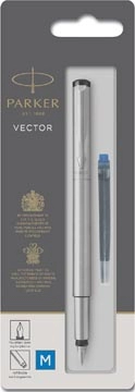 Een Parker Vector vulpen staal op blister koop je bij Muys Kantoor & Kado