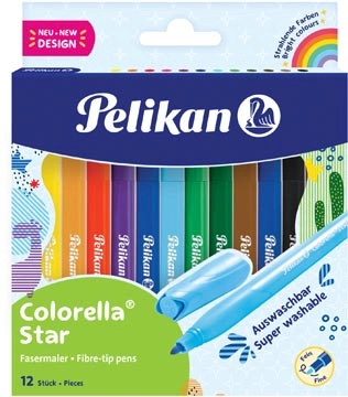 Een Pelikan Colorella Star viltstift, etui van 12 stuks koop je bij Muys Kantoor & Kado