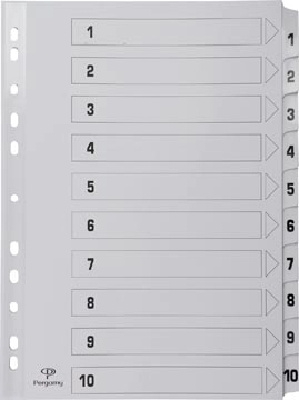 Een Pergamy tabbladen met indexblad, ft A4, 11-gaatsperforatie, karton, set 1-10 koop je bij Muys Kantoor & Kado