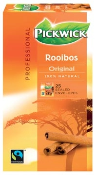 Een Pickwick thee, rooibos, fairtrade, pak van 25 zakjes koop je bij Muys Kantoor & Kado