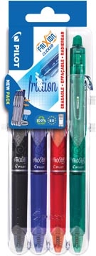 Een Pilot intrekbare roller FriXion Ball Clicker Set 2 Go, medium punt, 0,7 mm, blister met 4 stuks koop je bij Muys Kantoor & Kado