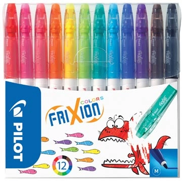 Een Pilot viltstift Frixion Colors, etui met 12 stuks koop je bij Muys Kantoor & Kado