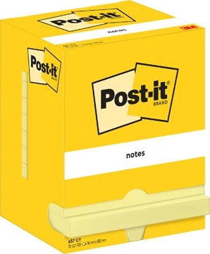 Een Post-It Notes, 100 vel, ft 76 x 102 mm, geel, pak van 12 blokken koop je bij Muys Kantoor & Kado