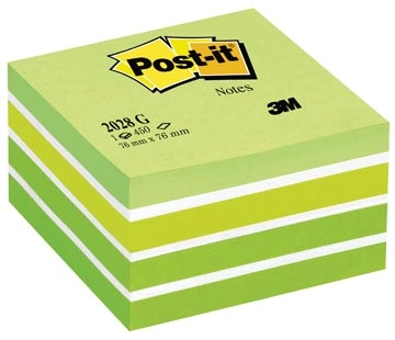 Een Post-It Notes kubus, 450vel, ft 76 x 76 mm, groen koop je bij Muys Kantoor & Kado