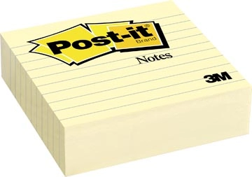 Een Post-it Notes, ft 101 x 101 mm, geel, gelijnd, blok van 300 vel koop je bij Muys Kantoor & Kado