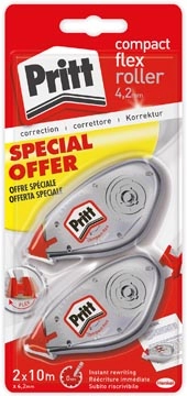 Een Pritt correctieroller Compact Flex 4,2 mm x 10 m, blister met 2 stuks koop je bij Muys Kantoor & Kado