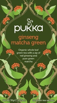 Een Pukka thee bio, Ginseng Matcha Green, pak van 20 stuks koop je bij Muys Kantoor & Kado