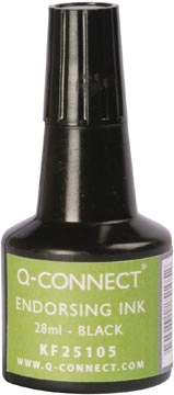 Een Q-CONNECT stempelinkt, flesje van 28 ml, zwart koop je bij Muys Kantoor & Kado