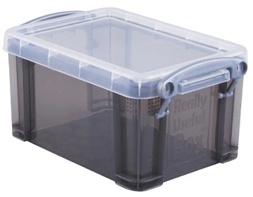 Een Really Useful Box 0,7 liter, transparant smoke koop je bij Muys Kantoor & Kado