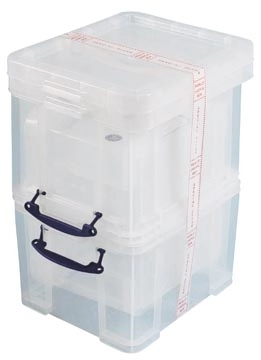 Een Really Useful Box 35 liter, transparant, pak van 3 dozen koop je bij Muys Kantoor & Kado