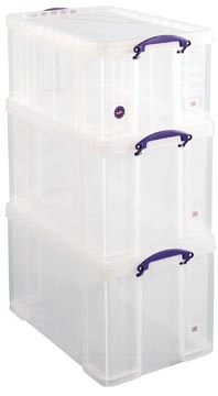 Een Really Useful Box, actiepakket: 2 x 84 liter + 1 x 64 liter, transparant koop je bij Muys Kantoor & Kado