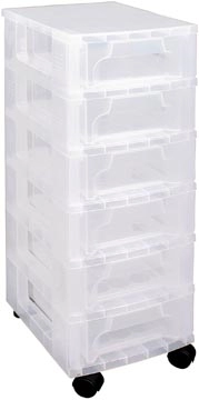 Een Really Useful Box ladenblok 6 x 3,5 l, transparant koop je bij Muys Kantoor & Kado