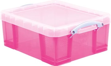 Een Really Useful Box opbergdoos 18 liter, transparant roze koop je bij Muys Kantoor & Kado