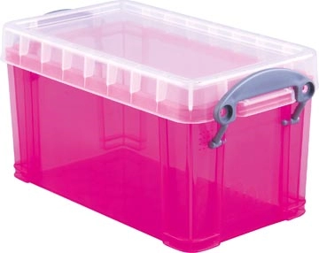 Een Really Useful Box opbergdoos 2,1 liter, transparant roze koop je bij Muys Kantoor & Kado