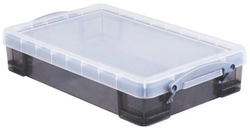 Een Really Useful Box opbergdoos 4 liter, transparant gerookt koop je bij Muys Kantoor & Kado