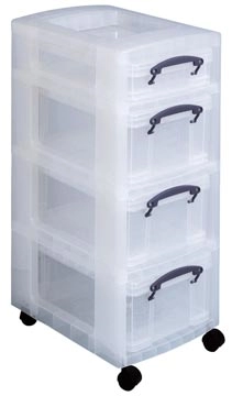 Een Really Useful Box trolley met 4 opbergdozen koop je bij Muys Kantoor & Kado