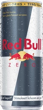 Een Red Bull energiedrank, zero, blik van 25 cl, pak van 4 stuks koop je bij Muys Kantoor & Kado