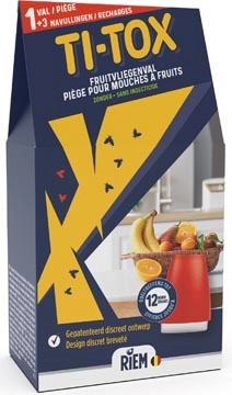 Een Riem Ti-Tox fruitvliegenval, 1 val + 3 navullingen koop je bij Muys Kantoor & Kado