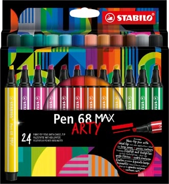 Een STABILO pen 68 viltstift MAX ARTY, etui van 24 stuks, assorti koop je bij Muys Kantoor & Kado