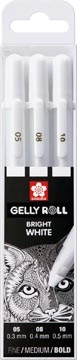 Een Sakura roller Gelly Roll basic white 3 stuks, 05/08/10# koop je bij Muys Kantoor & Kado