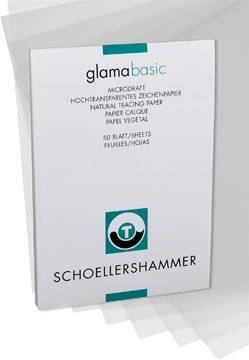 Een Schoellershammer Glama transparant papier, A3, 110 g/m², blok van 50 vel koop je bij Muys Kantoor & Kado