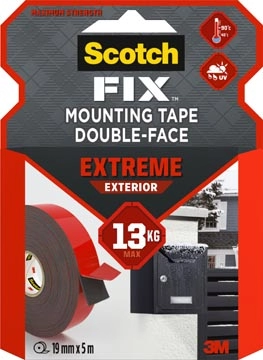 Een Scotch Fix Extreme Exterior montagetape, ft 19 mm x 5 m, draagt tot 13 kg koop je bij Muys Kantoor & Kado