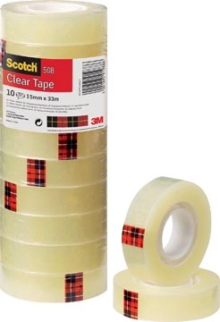 Een Scotch plakband 508 ft 15 mm x 33 m, pak van 10 rollen koop je bij Muys Kantoor & Kado