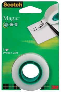 Een Scotch plakband Magic Tape ft 19 mm x 25 m, blister met 1 rolletje koop je bij Muys Kantoor & Kado