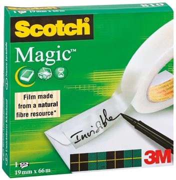 Een Scotch plakband Magic Tape ft 19 mm x 66 m koop je bij Muys Kantoor & Kado