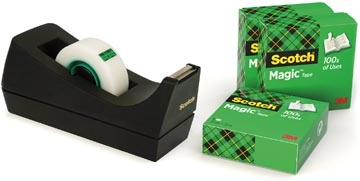 Een Scotch plakbandafroller zwart + 4 rollen koop je bij Muys Kantoor & Kado