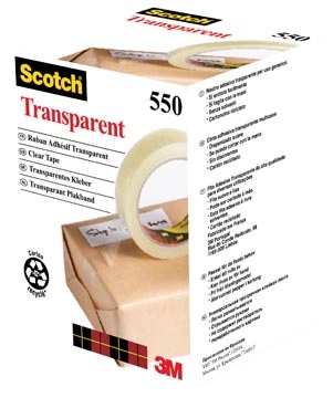 Een Scotch transparante tape 550 ft 19 mm x 66 m koop je bij Muys Kantoor & Kado