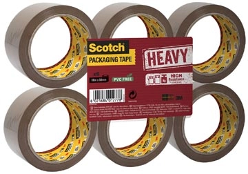 Een Scotch verpakkingsplakband Heavy, ft 50 mm x 66 m, bruin, pak van 6 stuks koop je bij Muys Kantoor & Kado