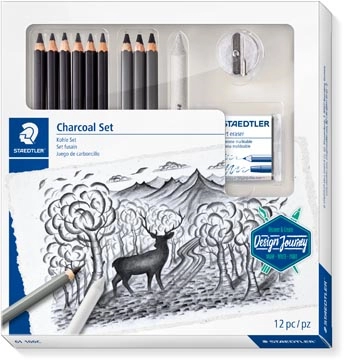 Een Staedtler Charcoal Set, set van 12 stuks koop je bij Muys Kantoor & Kado