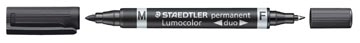 Een Staedtler Lumocolor Duo 348, permanent marker, zwart koop je bij Muys Kantoor & Kado