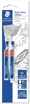 Een Staedtler Mars micro potloodstiften, 0,5 mm, HB, blister van 2 etuis van 12 stuks koop je bij Muys Kantoor & Kado