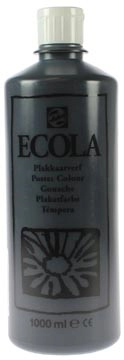 Een Talens Ecola plakkaatverf flacon van 1000 ml, zwart koop je bij Muys Kantoor & Kado