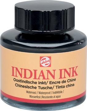 Een Talens Oostindische inkt, flesje van 30 ml, zwart koop je bij Muys Kantoor & Kado