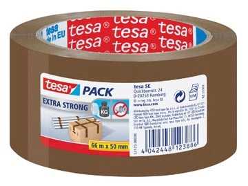 Een Tesa verpakkingsplakband Extra Strong, ft 50 mm x 66 m, PVC, bruin koop je bij Muys Kantoor & Kado