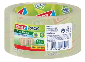 Een Tesapack eco & strong ecoLogo, ft 50 mm x 66 m, PP, transparant koop je bij Muys Kantoor & Kado