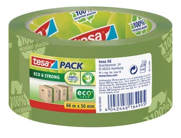 Een Tesapack eco & strong ecoLogo, ft 50 mm x 66 mm, PVC, groen koop je bij Muys Kantoor & Kado