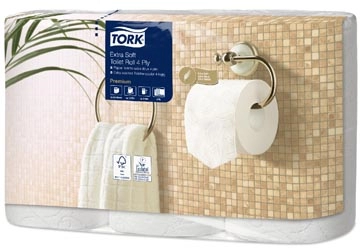 Een Tork toiletpapier Extra Soft, 4-laags, systeem T4, pak van 6 rollen koop je bij Muys Kantoor & Kado