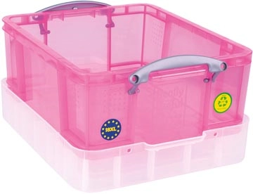 Een Really Useful Box opbergdoos 18 liter XL, transparant roze koop je bij Muys Kantoor & Kado