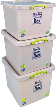 Een Really Useful Box Recycled opbergdoos 60 l, nestbaar, grijs koop je bij Muys Kantoor & Kado