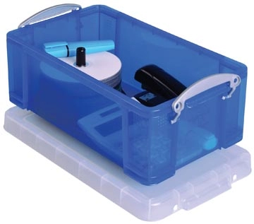 Een Really Useful Box opbergdoos 9 liter, transparant blauw koop je bij Muys Kantoor & Kado