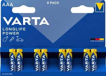 Een Varta batterij Longlife Power AAA, blister van 8 stuks koop je bij Muys Kantoor & Kado