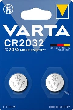 Een Varta knoopcel Lithium CR2032, blister van 2 stuks koop je bij Muys Kantoor & Kado