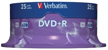 Een Verbatim DVD recordable DVD+R, spindel van 25 stuks koop je bij Muys Kantoor & Kado