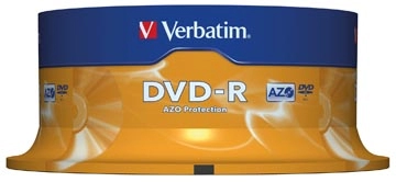 Een Verbatim DVD recordable DVD-R, spindel van 25 stuks koop je bij Muys Kantoor & Kado