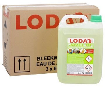 Een Loda Javel 10° bleekwater, groen, bidon van 5 l koop je bij Muys Kantoor & Kado