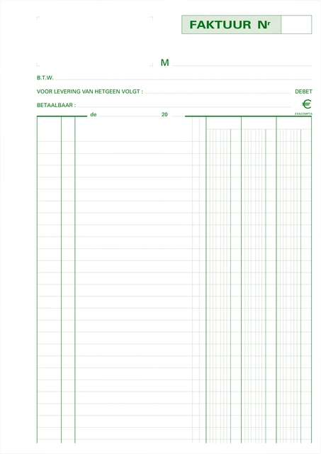 Een Kasboek Exacompta Manifold facturen dupli 50vel koop je bij VHK Kantoorartikelen